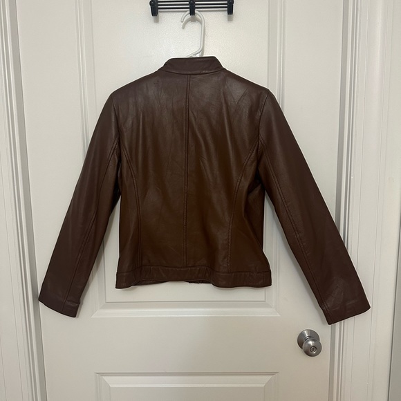 Infinity Studio Size M Brown Leather Jacket - Picture 2 of 4